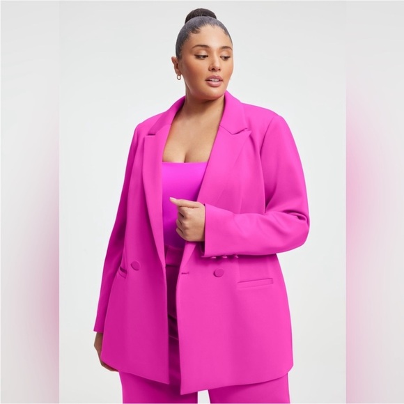 Good American Scuba 2.0 Fuchsia Bright Pink Blazer size 5 or 2XL - Picture 1 of 16